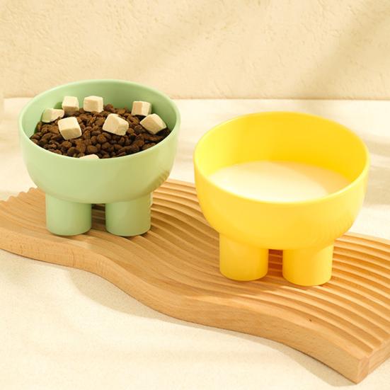 450ml Cat Food Bowl Macaroon Colour Stable Safe Elephant Leg Set Anti-Spill Neck Guard Multi-purpose Stomach Pressure-reducing Pet Bowl