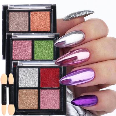 4-Color Nail Art Magic Mirror Powder Solid Glitter Powder Nail Art Decoration