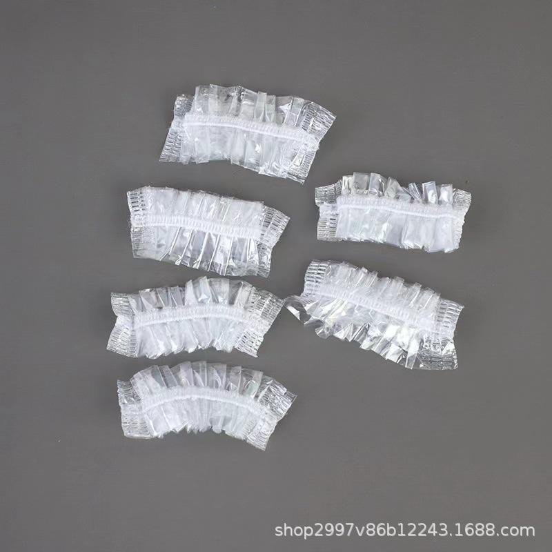 

Одноразовые водонепроницаемые наушники из полиэтилена для лечения, окрашивания и пирсинга волос 100 pcs прозрачный