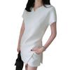 Damenmode Weiß Schwarz Anzug Split Hemd + Shorts Sommer Lässig Damen Büroarbeit Zweiteiliges Anzugset