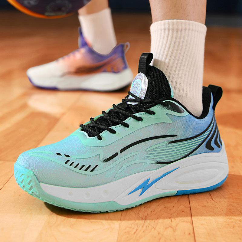 Youth Sports Shoes Boys Mandarin Ducks Two-color Basketball Shoes Combat Boots Primary and Secondary School Students Sports Competition Training Shoes