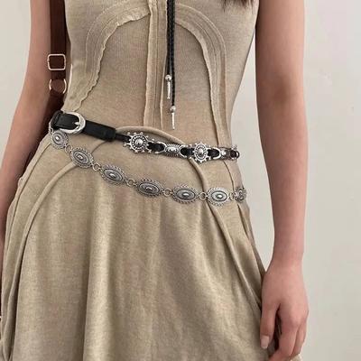 Retro Çok Yönlü Etnik Stil Metal Bohem Bel Zinciri Kemer Kadınlar İçin Moda Kazak Zinciri Bel Mühür Vücut Dekor Aksesuarları