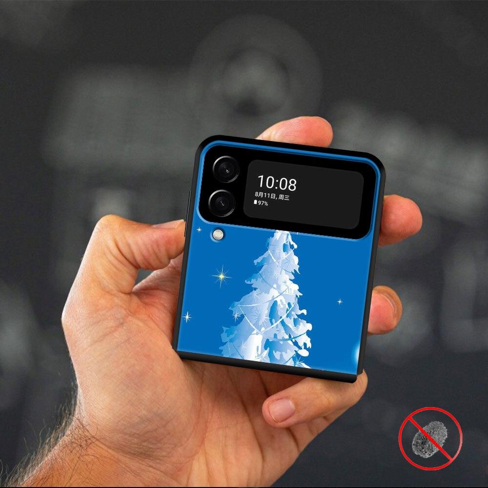 Süße Weihnachts-Schneemann-Telefonhülle für Samsung Galaxy Z Flip Z Flip3 5G Z Flip4 Harte PC-Mattschale