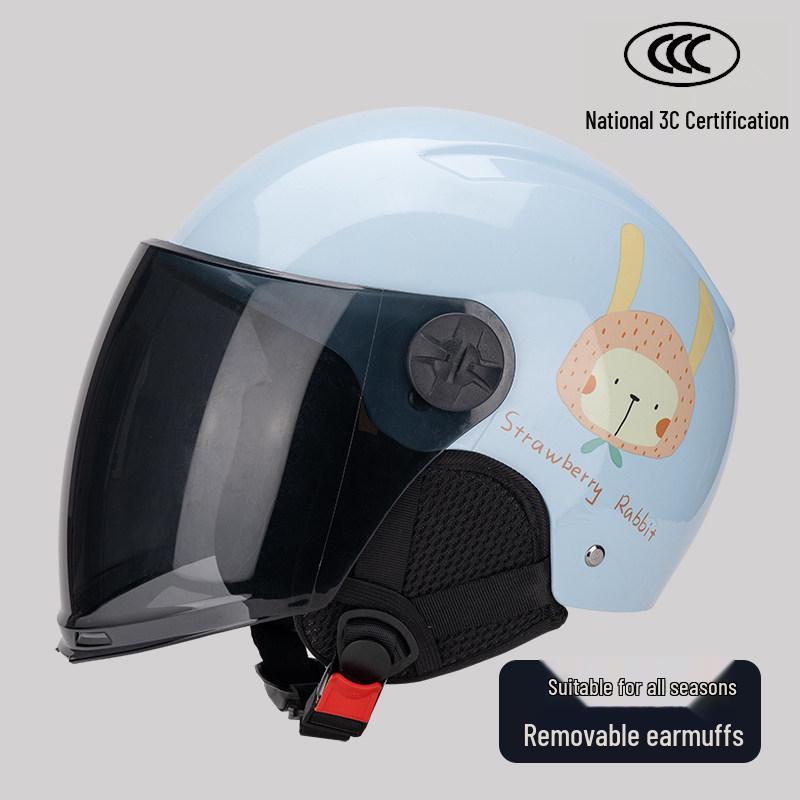 3C Certified Women's Electric Scooter & Motorcycle Helmet - All-Season, Cute, Half-Helmet