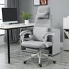 Office Chair, Ergonomic Desk Chair with Headrest Pillow, Lumbar Cushion, Height-Adjustable Gaming Chair with Footrest, High Backrest, Grey