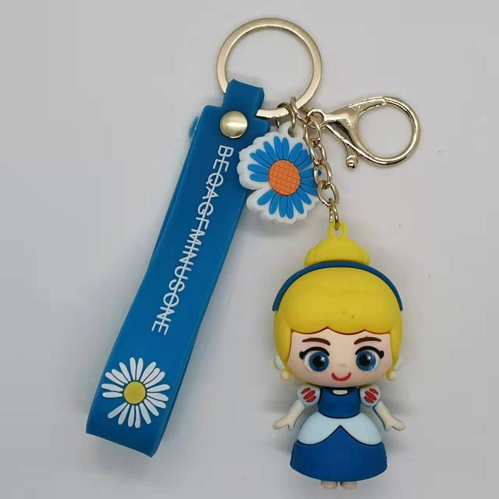 Creative Anime Cartoon Snow White Mermaid Doll Keychain Women's Bag Car Keychain Kawaii Cute Personalized Gifts Y2k Fashion