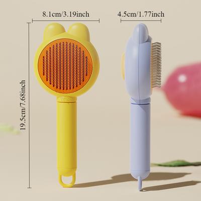 1pc Self-Cleaning Pet Grooming Comb - Gentle Deshedding Brush for Cats & Dogs, Durable Plastic Bristles