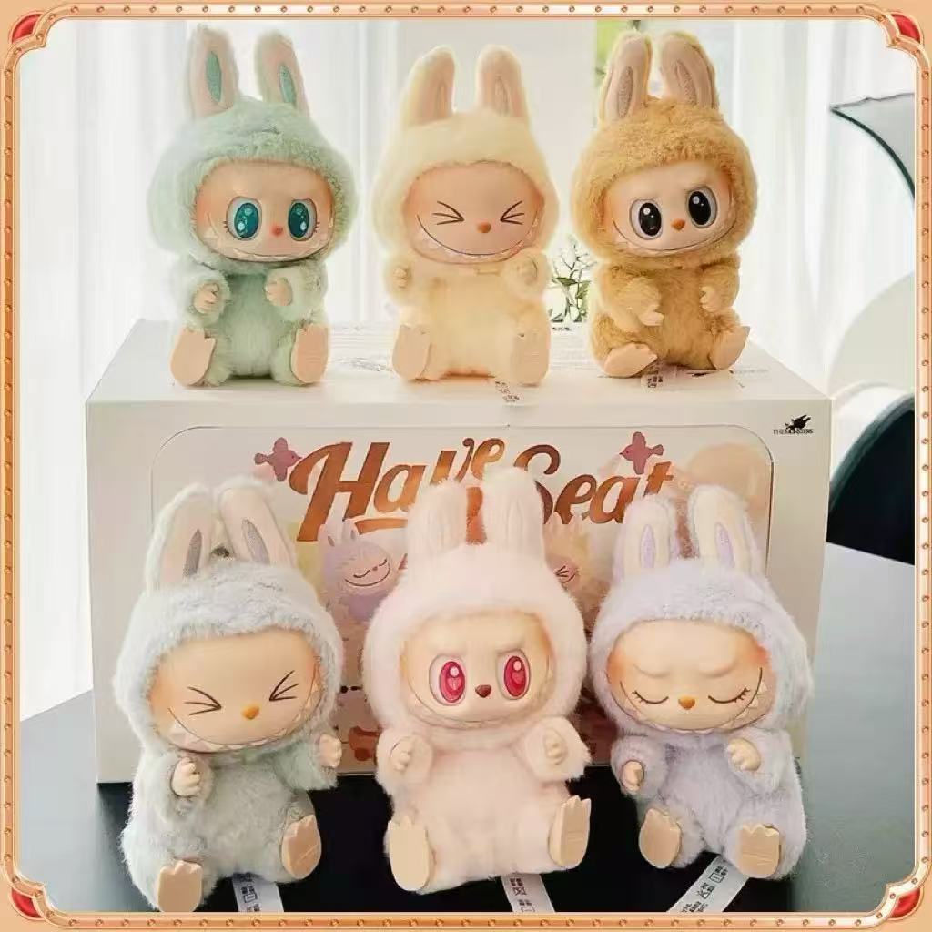 Labubu Sitting 1:1 High Quality Macaron 2nd The Monsters Party Vinyl Plush Blind Box Decorative Surprise Box Doll Collection