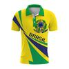 Brazil National Emblem 3d Printed Summer Button Down Collar Polod For Men Casual Tops Oversized Short Sleeve Trend Men Clothing