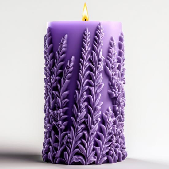 Flower Cylinder Candle Molds Sunflower/Lavender/Lily Flower Pillar Candle Mold 3D Silicone Resin Casting Mold for Soap