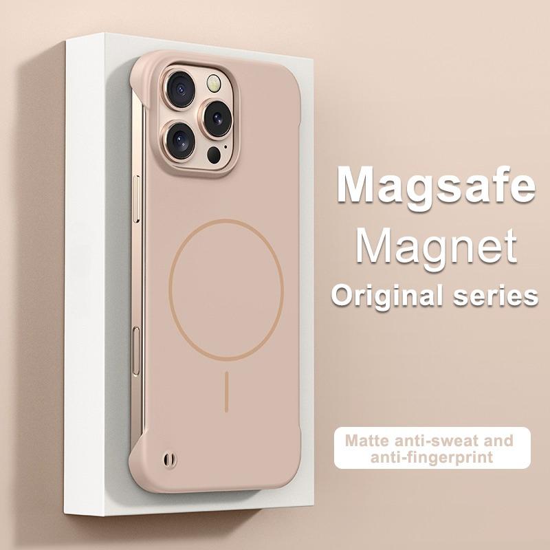 Frameless Solid Color Magnetic Case For iPhone 17 Air 16 16E 15 14 Plus 13 12 11 Pro Max XS X XR For Magsafe Ultra Thin PC Cover