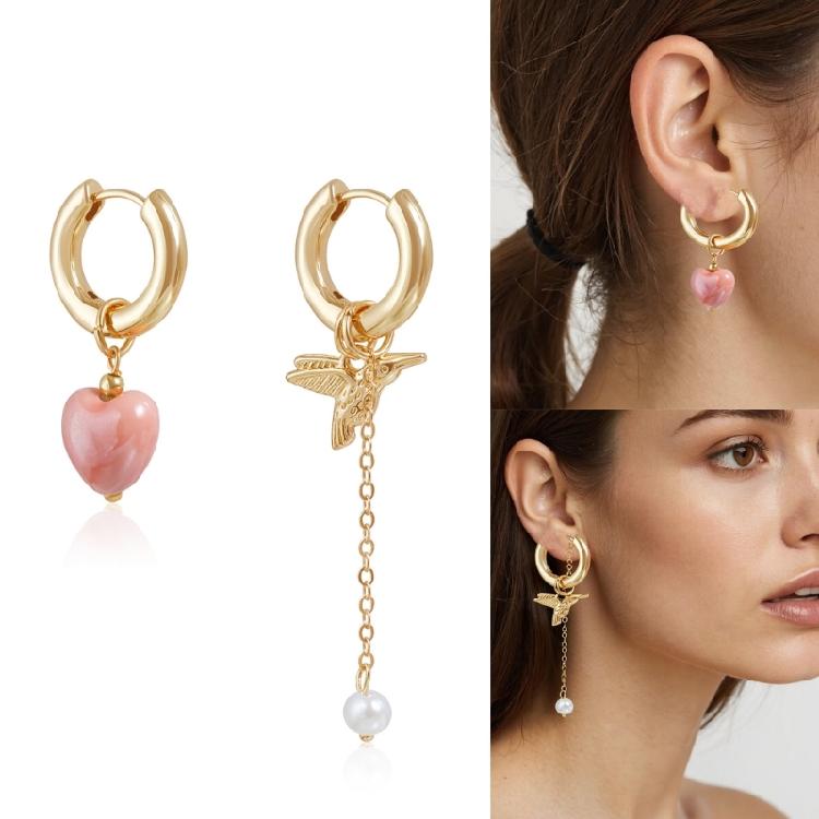 Heart Bird Asymmetrical Earrings Lightweight Comfort Jewelry Suitable for Sensitive Skin Everyday Wear Ear Accessories