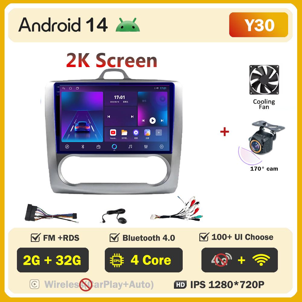 For Ford Focus 2 Mk2 2004-2011 Car Radio Player Car Carplay Screen Autoradio Mirror Link Car Intelligent Systems 8 Core RDS 4G