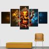 Modulares Poster, Bilderrahmen, 5 Stück, Elefantenrüssel, Gott Ganesha, Leinwandgemälde, Dekor, Zuhause, Wohnzimmer, Wand, HD-Kunstdrucke