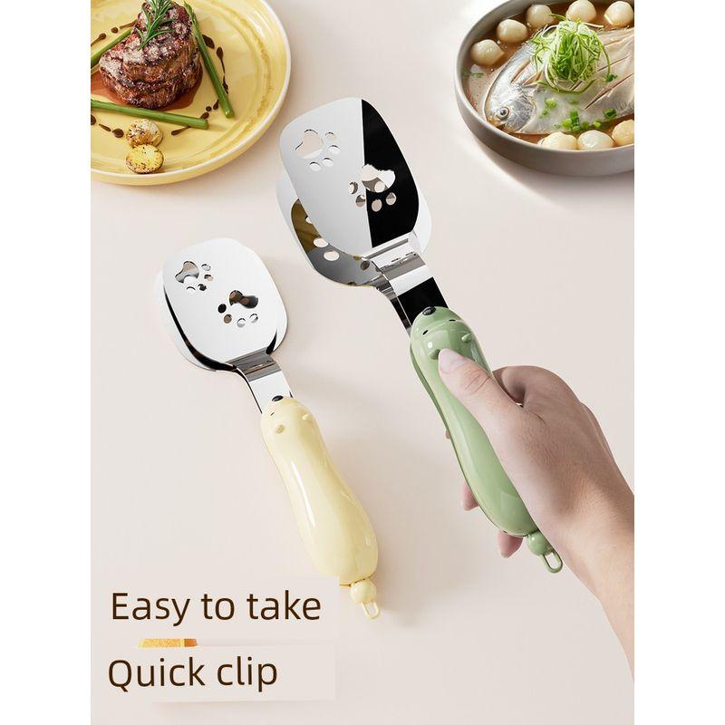 304 Stainless Steel Clip-On Frying Spatula Non-Stick Pan Multifunctional Kitchen Spatula for Frying Eggs, Pancakes, Steak, and Food