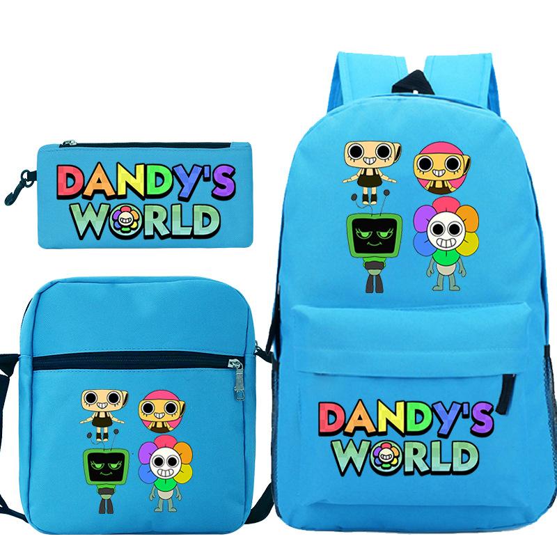 Dandy'S World Printed Fashion Children'S Pencil Case Messenger Bag Three-Piece Set Primary And Secondary School Bag
