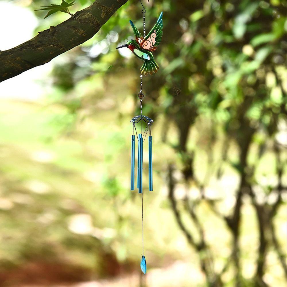 Creative Hummingbird Wind Chime Metal Hanging Decoration Garden Decoration Bell Pendant Gift
