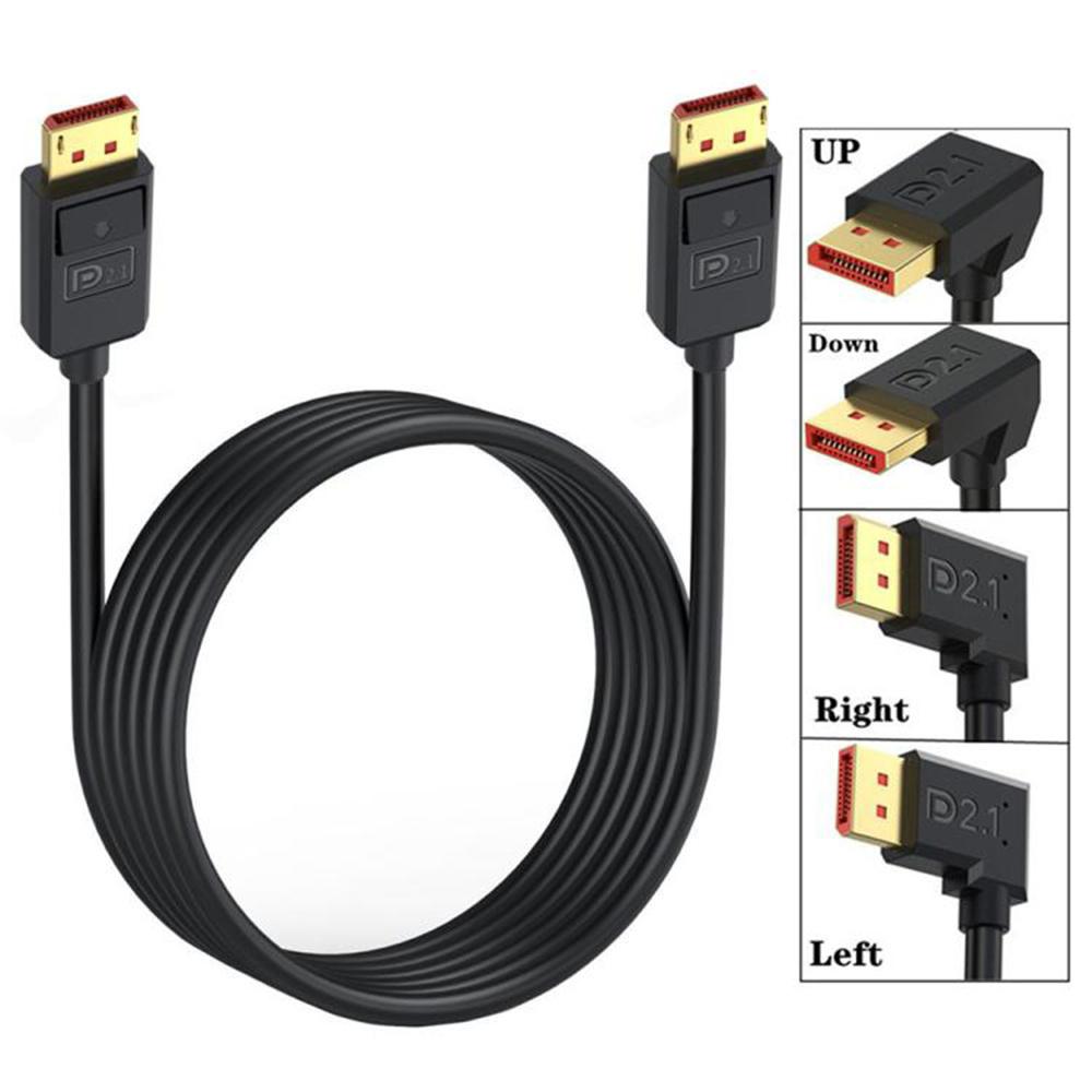 1.2m DisplayPort 2.1 to Down Angled DP2.1 Extension Cable 54Gbps 16K 30Hz Video Cord