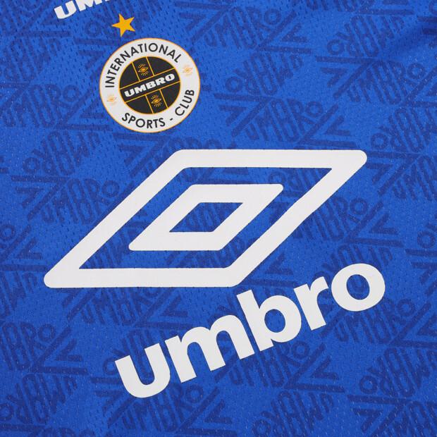 UMBRO Lace-Up Mesh Long Sleeve T-Shirt Blue Ur121Crl32