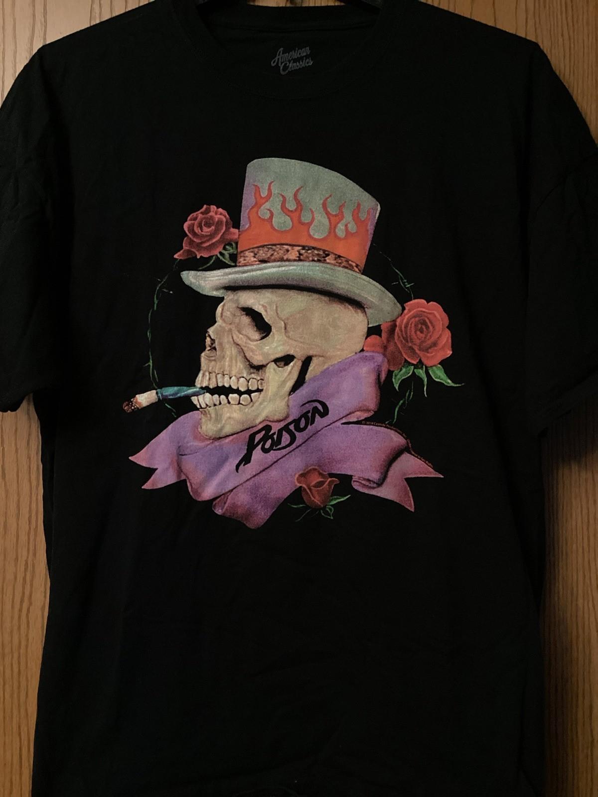 Poison - Smoking Skull With Top Hat & Roses - 2018 Black Shirt/3XL/Graphic S разноцветный