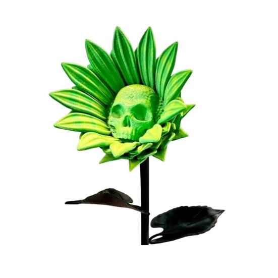 The Forbidden Sunflower Sculpture Gothic Skull Bloom Decor 3D Printed Macabre Art Halloween Ornament for Horror Home Party Decor