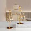 Athlete Crystal Ball Figurine Iron Gold Desktop Ornament Bedroom Living Room