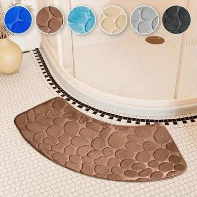 Curved Bath Mat Non-slip Shower Doormat Durable Bathtub Floor Rug
