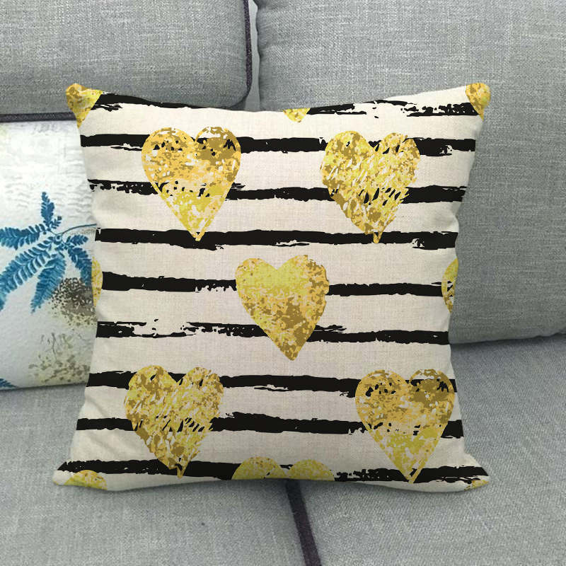 Simple Wave, Star and Rose Pattern Digital Printing Short Plush Pillow Covers for Car Sofa Office Cushion Cover Home Goods