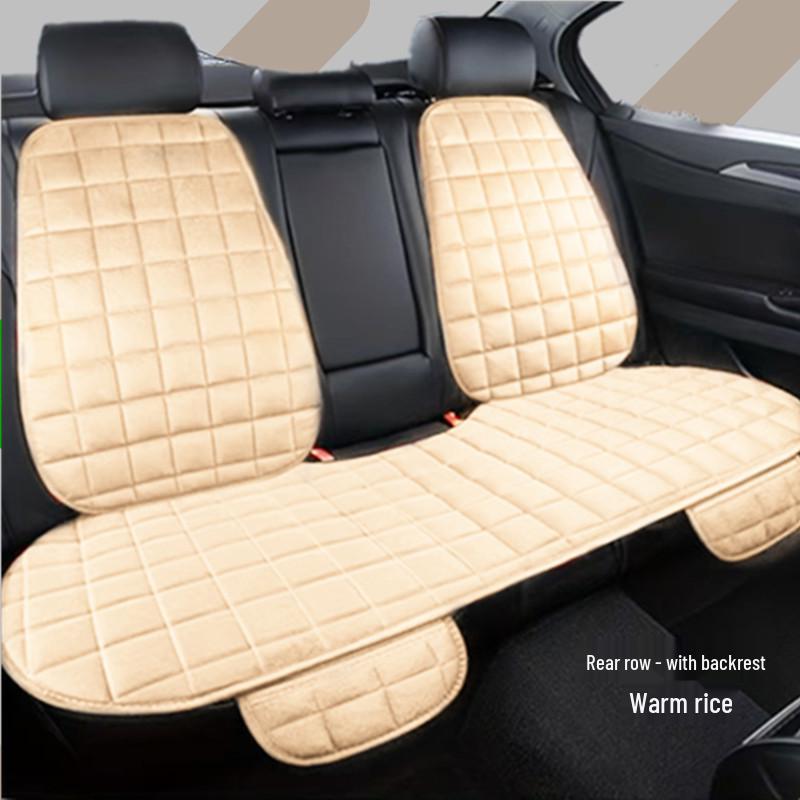 Universal Non-Slip Crystal Velvet Car Seat Cushion with Backrest for All Seasons