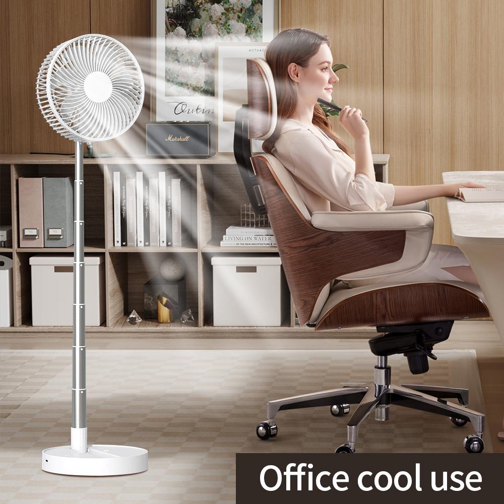 USB Foldable Portable Fan with 8inch 4 Speeds & Timing, Battery Operated Mini Floor Fan for Bedroom, Indoor or Outdoor