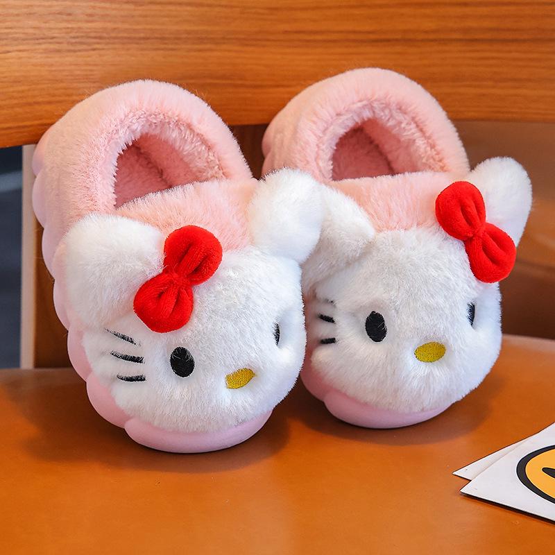 New Autumn/Winter Cartoon Kids' Cotton Slippers - Adorable Non-Slip Parent-Child Home Shoes