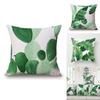 Luxuriöser Kissenbezug aus Baumwolle und Leinen mit grünen Blättern zur Dekoration von Sofa und Auto