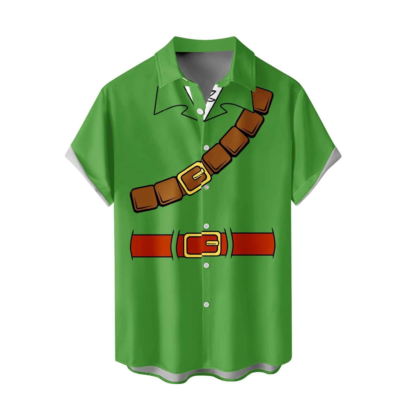 Новые весенние и летние мужские рубашки свободного покроя с 3D-принтом и короткими — фото 5