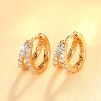 Huitan Zarte Creolen für Damen Goldfarbe/Farbe Mode Vielseitig Täglich Tragbar Ohrschmuck Statement Schmuck