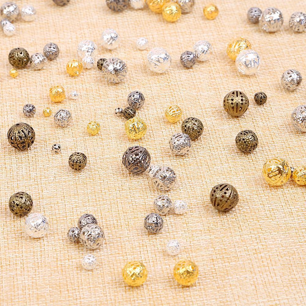 DIY Jewelry Accessories: Hollow Metal Flower Beads 4-16mm, Set of 500