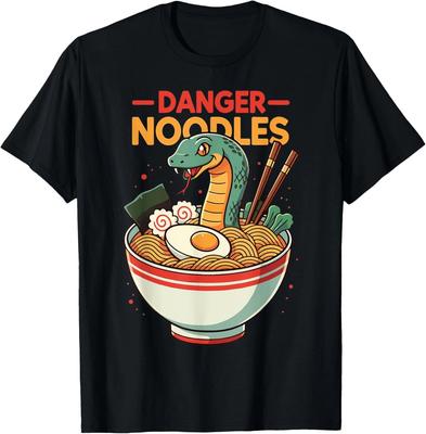 Noodles Pericolosi Ramen Serpente Divertente Amante dei Rettili Maglietta