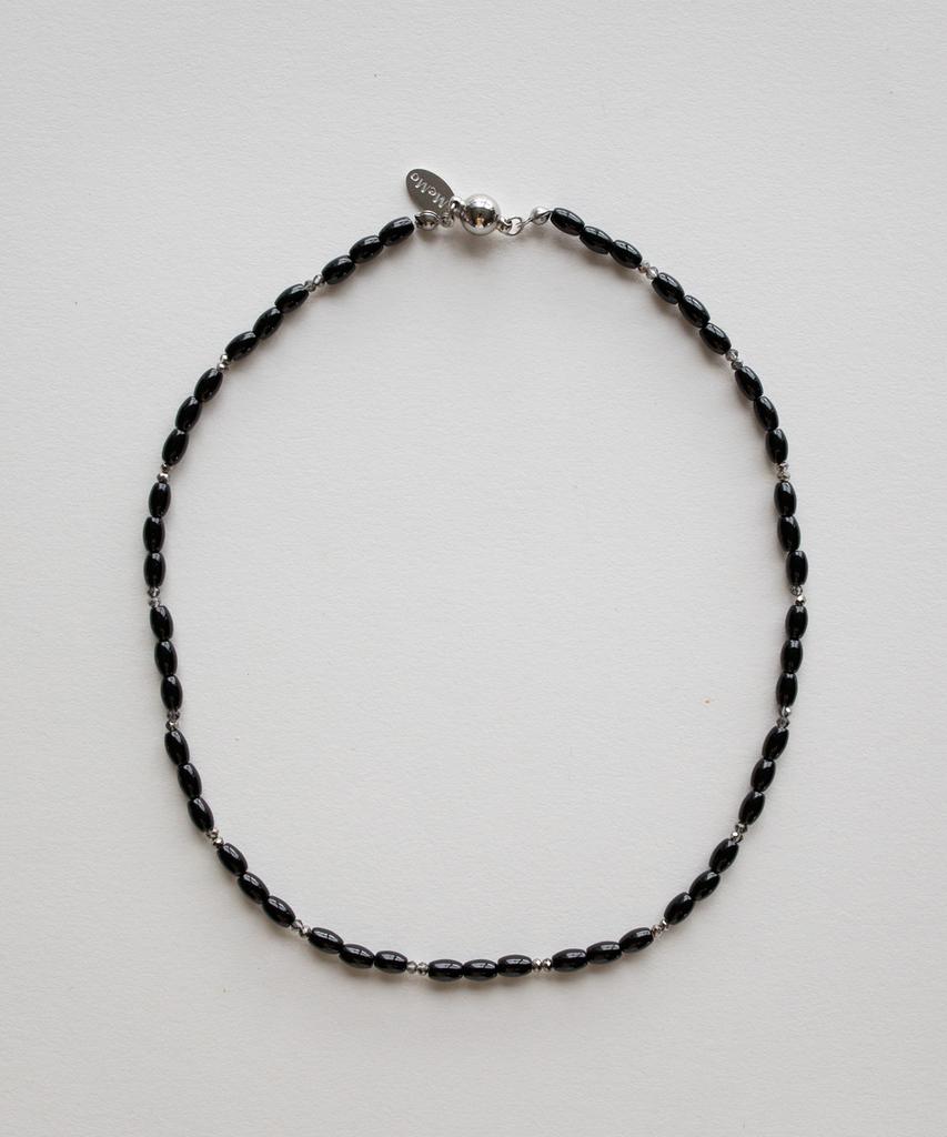 Merrymotive Oval Black Onyx Necklace
