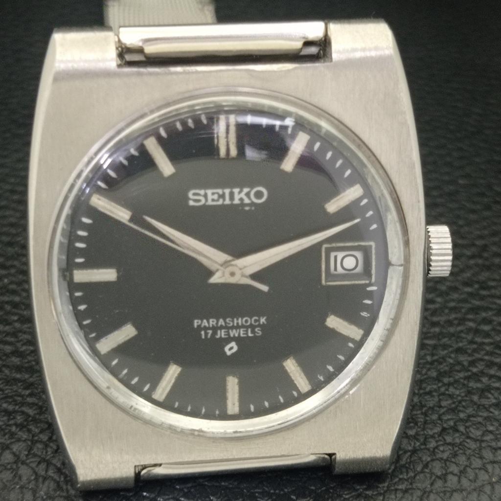 RARE VINTAGE SEIKO HAND-WINDING 6602B JAPAN MENS BLACK DIAL WATCH a703939-1 R213g-a703939