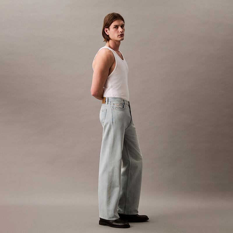 Calvin Klein Jeans Men's R74 Denim Light Blue Moderate Baggy Pants 4RB947G