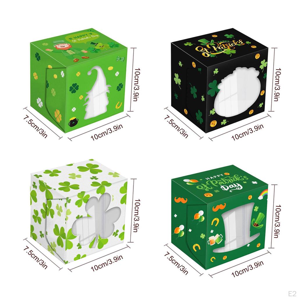 12 Pieces St Patrick's Day Gift Box Goodie Treat Boxes Packing for Macaroon