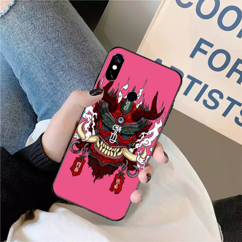 

Японский самурайский маска с узором, чехол для телефона для Xiaomi Redmi note 7, 8, 9 t max3 s 10 pro lite, Funda Shell, чехол redmi note 8t