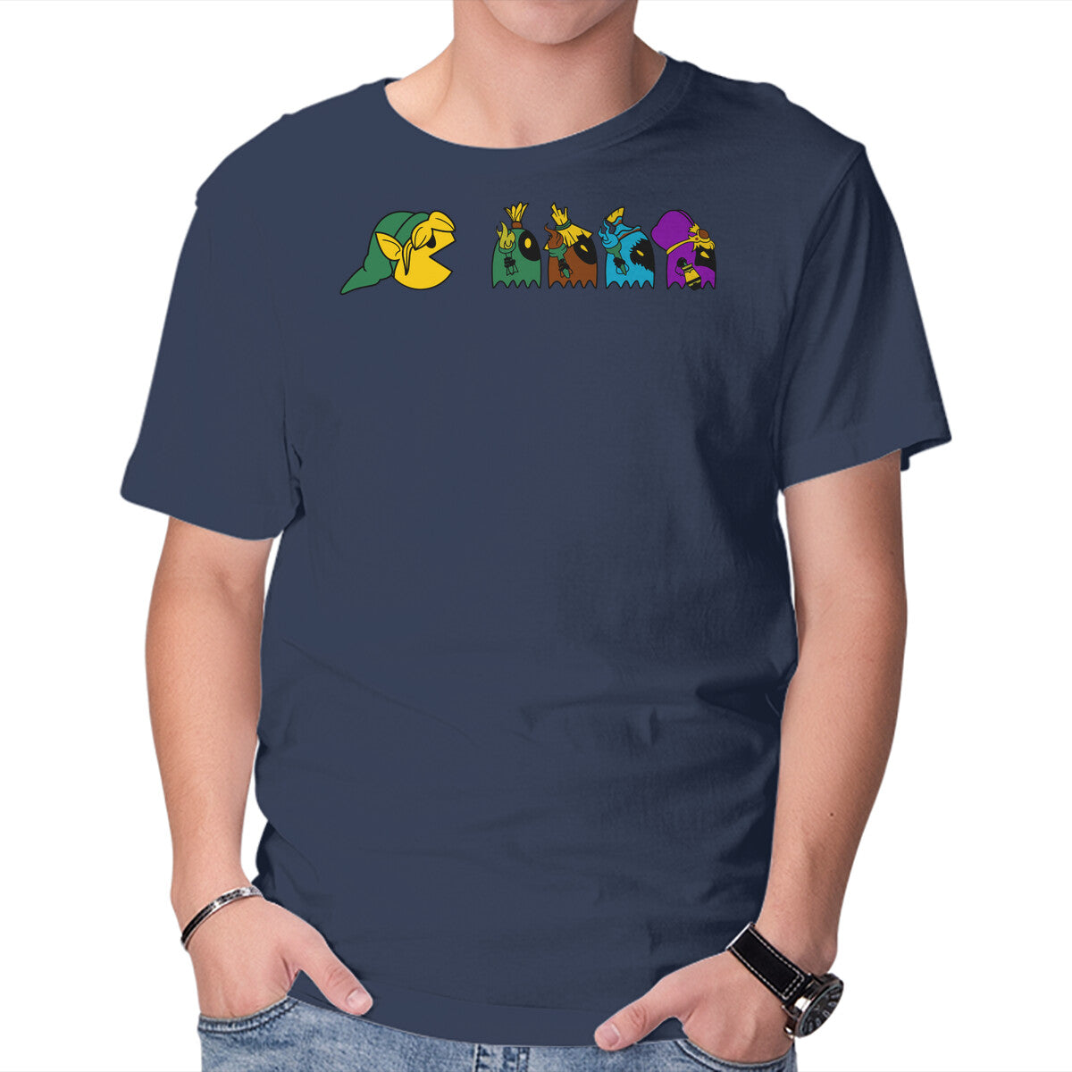 Unisex Crew Neck T-Shirt Poe In A Row Graphic Short Sleeve Casual Tee S