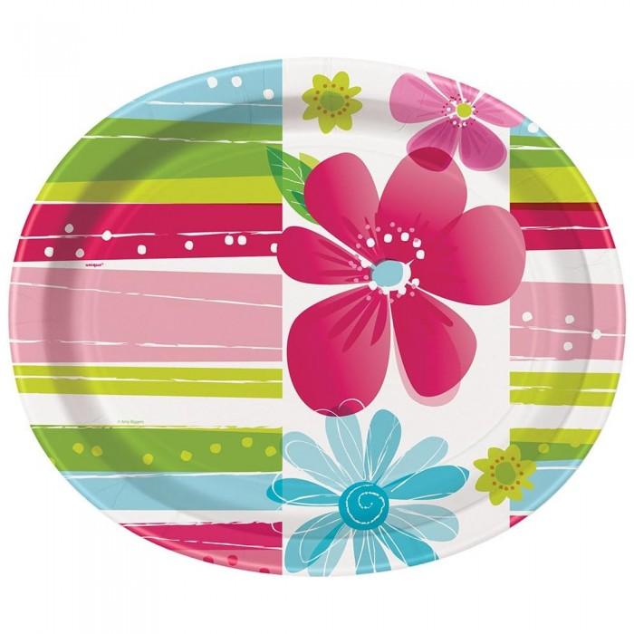 Paper Flowers Party Plates (Pack of 8)