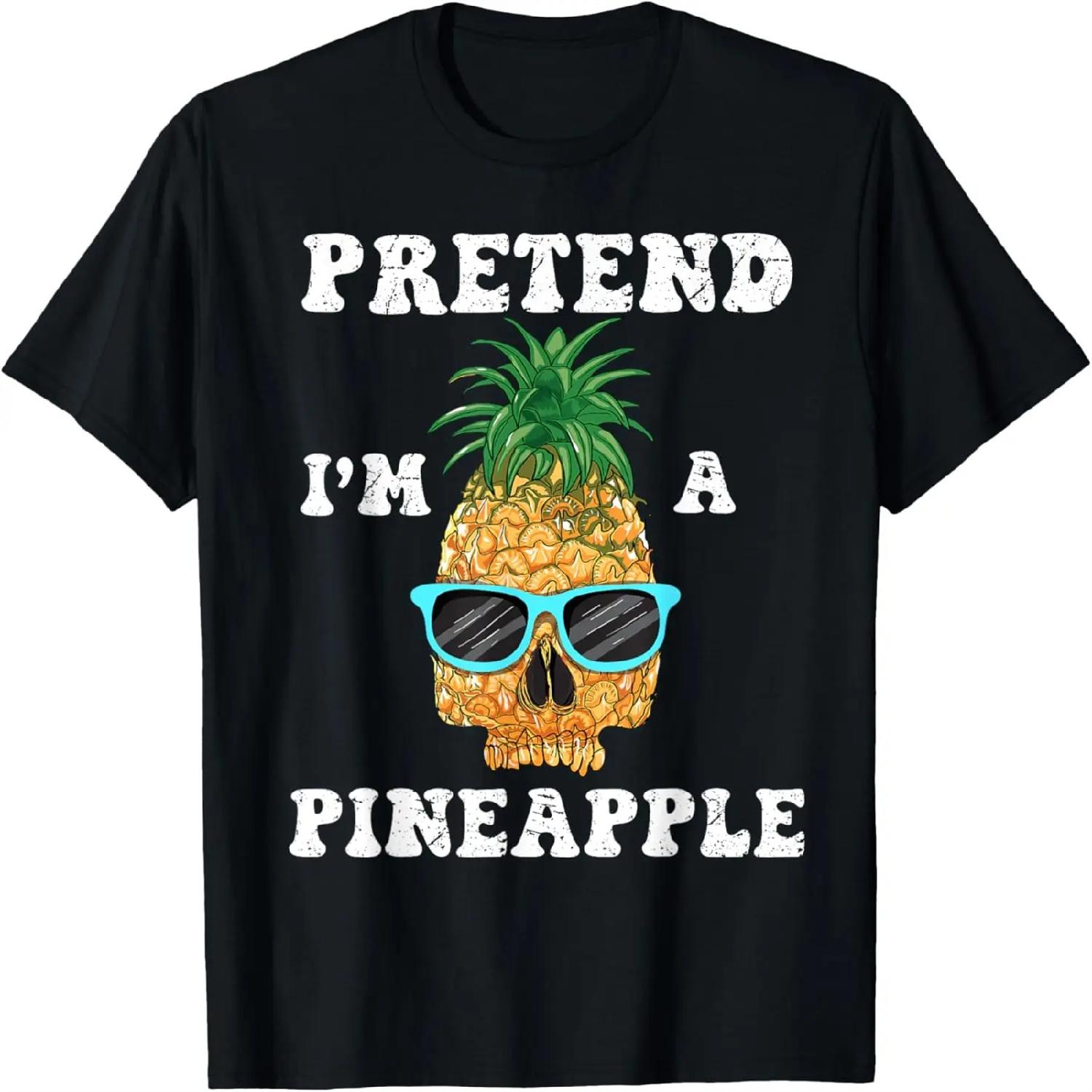 Vintage retro funny Pretend I m A Pineapple T-Shirt XXXXXL разноцветный