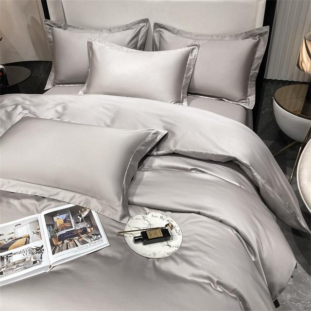 3-teiliges Set Luxus-Bettwäsche-Set aus 100 % ägyptischer Baumwolle, Bettbezug-Set für Einzel-, Doppel-, Queen-Size-Betten, weicher Bettbezug, Kissenbezug