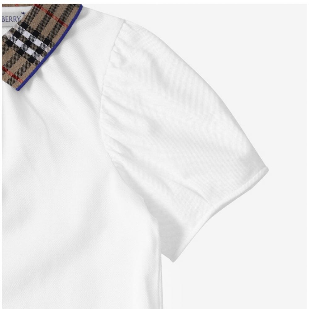 Burberry 8073164 A1464 Vintage Check Polo Girls Kids Short Sleeve Tee