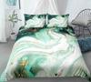 Chic Marble Duvet Cover Microfiber Mint Gold Glitter Turquoise Bedding Set Abstract Aqua Blue Quilt Cover Single Twin Full