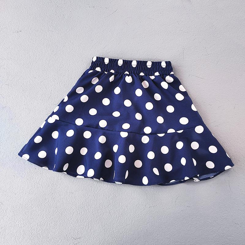 

Летние юбки с рюшами для девочек, мини-юбка в горошек с высокой талией для маленьких девочек, повседневная детская плиссированная короткая юбка для девочек, одежда 110