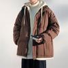 Cotton clothes fake two coats men's new loose bag clothes thickened warm winter solid color hooded cotton-padded clothes