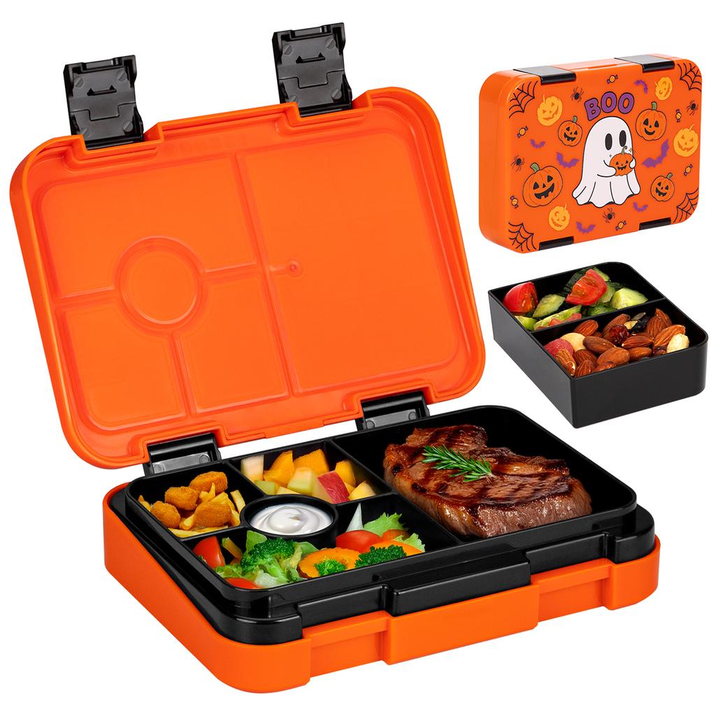 Adorable Kids Lunch Box Student Microwave Safe Travel Bento Box Halloween Container Portable Leak Proof Fruit Salad Bento Box